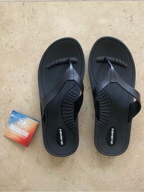 Okabashi Breeze Black Flip Flops